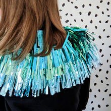 Load image into Gallery viewer, Ombre Aqua Disco Party Cape
