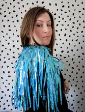 Load image into Gallery viewer, Holographic Turquoise Disco Party Cape
