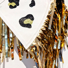 Load image into Gallery viewer, White Leopard and Gold Tinsel Western Style Disco Party Cape
