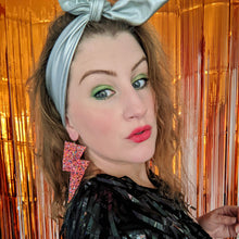 Load image into Gallery viewer, Halloween Orange - Super Disco Bolt Lightning Bolt Earrings (Ltd Edition)

