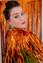 Load image into Gallery viewer, Orange Tinsel - Disco Party Cape
