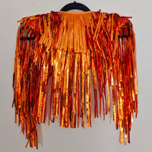 Load image into Gallery viewer, Orange Tinsel - Disco Party Cape
