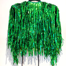 Load image into Gallery viewer, Green Tinsel - Disco Party Cape
