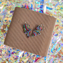 Load image into Gallery viewer, Rainbow Pattern Glitter - Mini Disco Bolt Lightning Bolt Earrings
