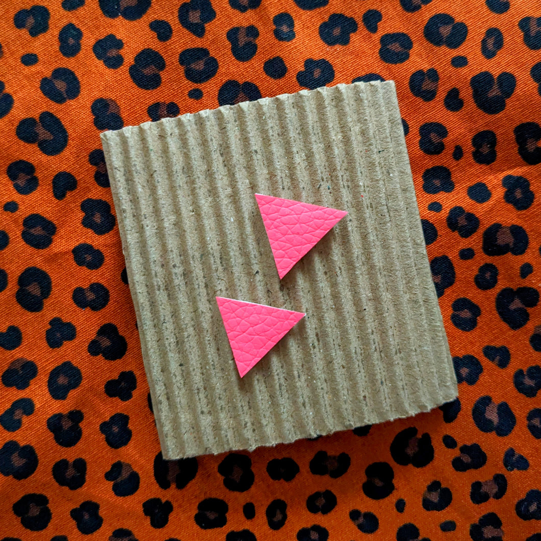 Good Disco Triangle Stud Earrings - Matte Pink