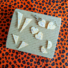 Load image into Gallery viewer, Good Disco Heart Earrings (choose your backs) - Pearl Glitter
