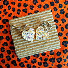 Load image into Gallery viewer, Good Disco Heart Earrings (choose your backs) - Pearl Glitter
