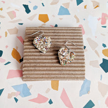 Load image into Gallery viewer, Good Disco Collection Heart Earrings (choose your backs) - Crushed Pearl Gold
