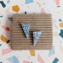Load image into Gallery viewer, Good Disco Short Triangle Stud Earrings - Holographic Silver
