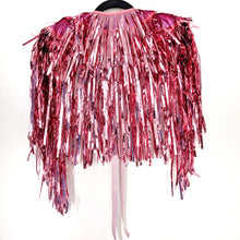 Load image into Gallery viewer, Pale Pink Tinsel Disco Party Festival Cape
